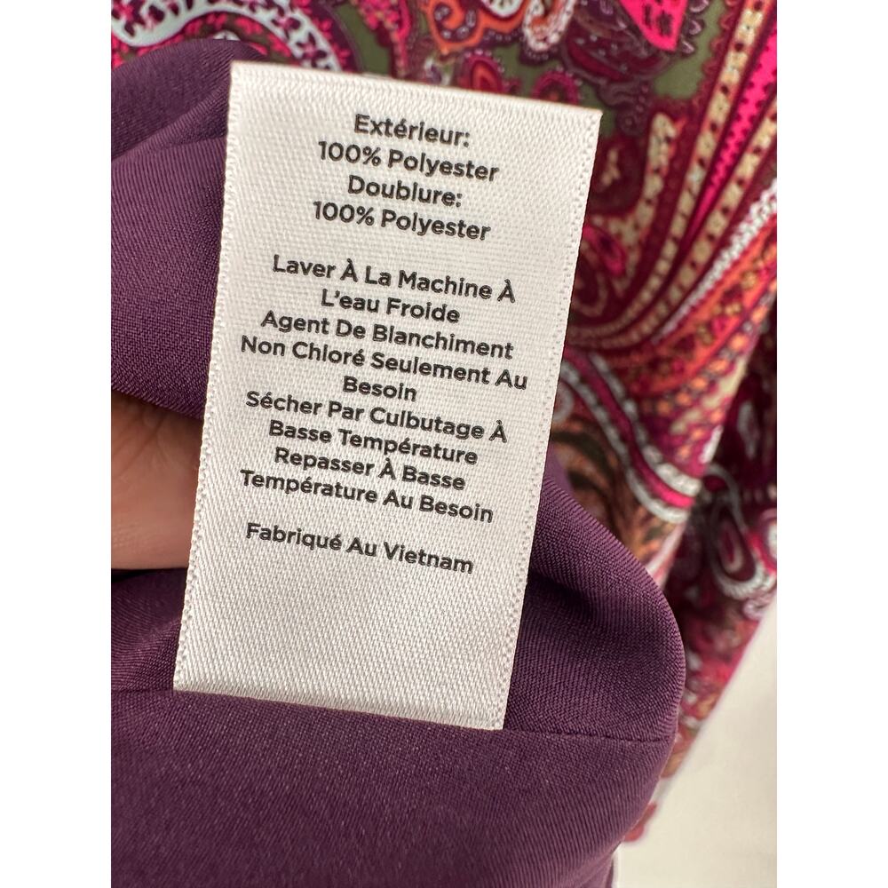 TALBOTS Paisley Print Purple Tie Waist Midi Skirt / 20 - Picture 7 of 7